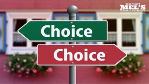 Street signs labeled "Choice" pointing in opposite directions